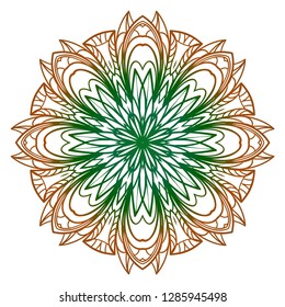 Ornamental circle pattern. Hand draw Mandala. Vintage decorative elements. vector illustration. Anti-stress therapy pattern.