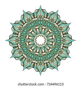 Ornamental circle pattern. Hand draw Mandala. Vintage decorative elements. vector illustration. Anti-stress therapy pattern.