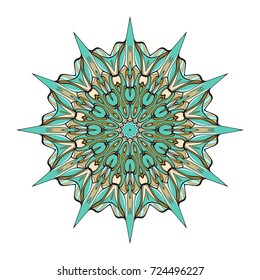 Ornamental circle pattern. Hand draw Mandala. Vintage decorative elements. vector illustration. Anti-stress therapy pattern.
