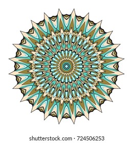 Ornamental circle pattern. Hand draw Mandala. Vintage decorative elements. vector illustration. Anti-stress therapy pattern.