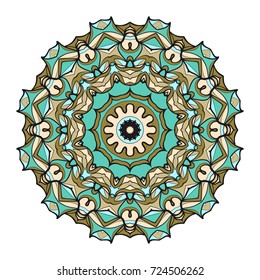 Ornamental circle pattern. Hand draw Mandala. Vintage decorative elements. vector illustration. Anti-stress therapy pattern.