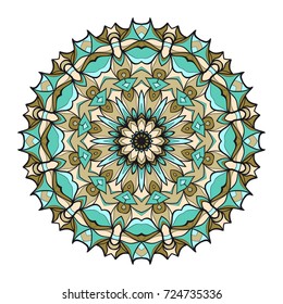 Ornamental circle pattern. Hand draw Mandala. Vintage decorative elements. vector illustration. Anti-stress therapy pattern.