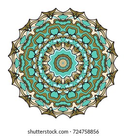 Ornamental circle pattern. Hand draw Mandala. Vintage decorative elements. vector illustration. Anti-stress therapy pattern.