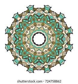 Ornamental circle pattern. Hand draw Mandala. Vintage decorative elements. vector illustration. Anti-stress therapy pattern.