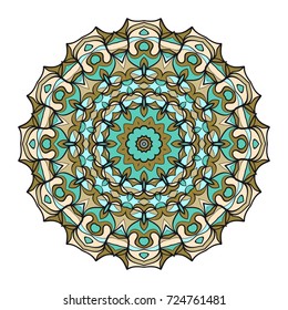 Ornamental circle pattern. Hand draw Mandala. Vintage decorative elements. vector illustration. Anti-stress therapy pattern.