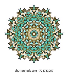 Ornamental circle pattern. Hand draw Mandala. Vintage decorative elements. vector illustration. Anti-stress therapy pattern.