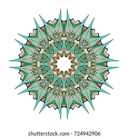 Ornamental circle pattern. Hand draw Mandala. Vintage decorative elements. vector illustration. Anti-stress therapy pattern.