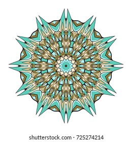 Ornamental circle pattern. Hand draw Mandala. Vintage decorative elements. vector illustration. Anti-stress therapy pattern.