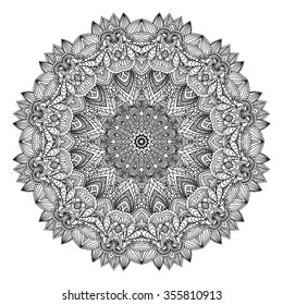 Ornamental circle pattern. Mandala. For coloring page, book