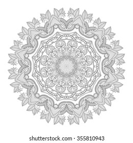 Ornamental circle pattern. Mandala. For coloring page, book