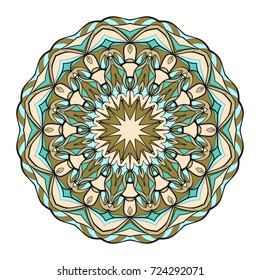 Ornamental circle pattern. Mandala. Decorative elements. Hand drawn colorful vector background