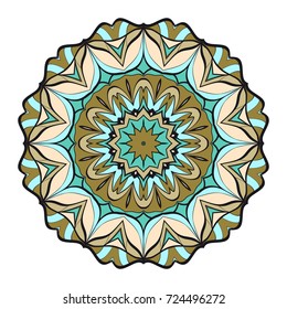 Ornamental circle pattern. Mandala. Decorative elements. Hand drawn colorful vector background