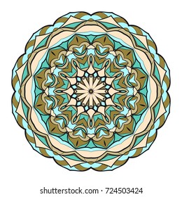 Ornamental circle pattern. Mandala. Decorative elements. Hand drawn colorful vector background