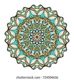 Ornamental circle pattern. Mandala. Decorative elements. Hand drawn colorful vector background
