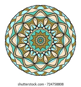 Ornamental circle pattern. Mandala. Decorative elements. Hand drawn colorful vector background