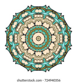 Ornamental circle pattern. Mandala. Decorative elements. Hand drawn colorful vector background