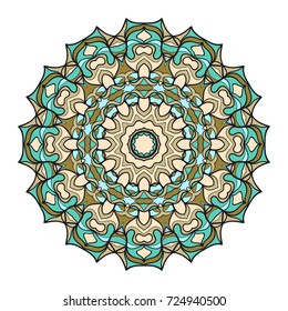Ornamental circle pattern. Mandala. Decorative elements. Hand drawn colorful vector background