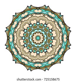 Zierkreismuster.Mandala. Dekorative Elemente. handgezeichnet bunter Vektorillustration Hintergrund