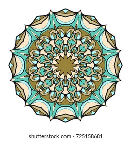 Ornamental circle pattern. Mandala. Decorative elements. Hand drawn colorful vector background