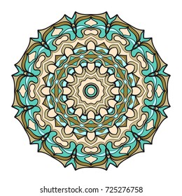 Ornamental circle pattern. Mandala. Decorative elements. Hand drawn colorful vector background