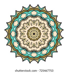 Ornamental circle pattern. Mandala. Decorative elements. Hand drawn colorful vector background