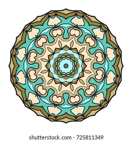 Ornamental circle pattern. Mandala. Decorative elements. Hand drawn colorful vector background