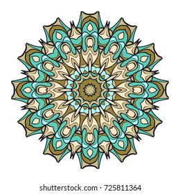 Ornamental circle pattern. Mandala. Decorative elements. Hand drawn colorful vector background