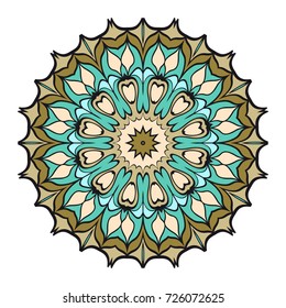Ornamental circle pattern. Mandala. Decorative elements. Hand drawn colorful vector background