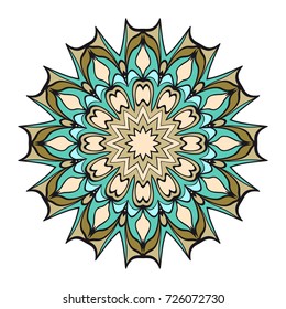 Ornamental circle pattern. Mandala. Decorative elements. Hand drawn colorful vector background