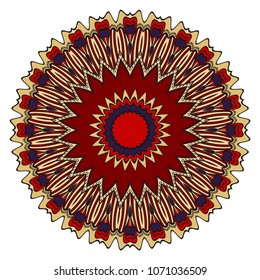 Ornamental circle pattern. Mandala. Great vintage decorative elements. Hand drawn colorful vector background. for design.
