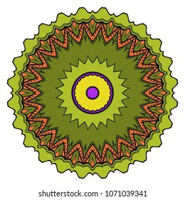 Ornamental circle pattern. Mandala. Great vintage decorative elements. Hand drawn colorful vector background. for design.