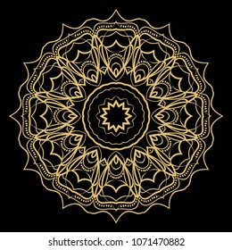 Ornamental circle pattern. Mandala. Great vintage decorative elements. Hand drawn colorful vector background. for design.