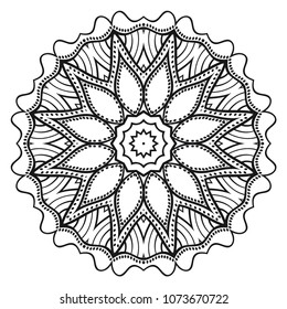 Ornamental circle pattern. Mandala. Great vintage decorative elements. Hand drawn colorful vector background. for design.