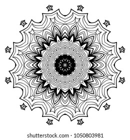 Ornamental circle pattern. Mandala. Vintage decorative elements. Hand drawn vector background. for design