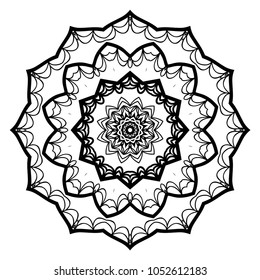 Ornamental circle pattern. Mandala. Vintage decorative elements. Hand drawn vector background. for design