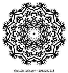 Ornamental circle pattern. Mandala. Vintage decorative elements. Hand drawn vector background. for design