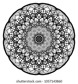 Ornamental circle pattern. Mandala. Vintage decorative elements. Hand drawn vector background. for design