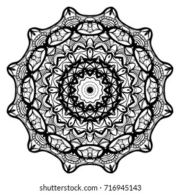 Ornamental circle pattern. Mandala. Vintage decorative elements. Hand drawn vector background