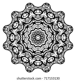 Ornamental circle pattern. Mandala. Vintage decorative elements. Hand drawn vector background