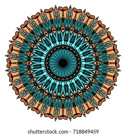 Ornamental circle pattern. Mandala. Vintage decorative elements. Hand drawn colorful vector background