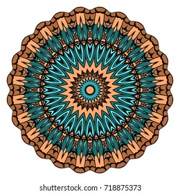 Ornamental circle pattern. Mandala. Vintage decorative elements. Hand drawn colorful vector background