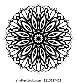 Ornamental circle pattern. Sacred oriental mandala. color floral ornament. Vector illustration. for coloring book, greeting card, invitation, tattoo. Anti-stress therapy pattern