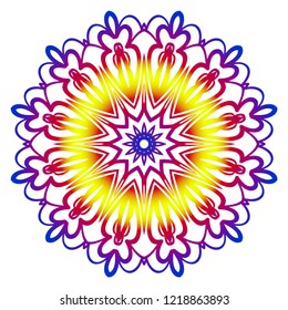Ornamental circle pattern. Sacred oriental mandala. color floral ornament. Vector illustration. for coloring book, greeting card, invitation, tattoo. Anti-stress therapy pattern