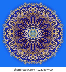 Ornamental circle pattern. Sacred oriental mandala. color floral ornament. Vector illustration. for coloring book, greeting card, invitation, tattoo. Anti-stress therapy pattern