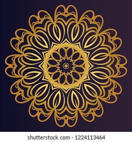 Ornamental circle pattern. Sacred oriental mandala. color floral ornament. Vector illustration. for coloring book, greeting card, invitation, tattoo. Anti-stress therapy pattern
