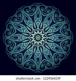 Ornamental circle pattern. Sacred oriental mandala. color floral ornament. Vector illustration. for coloring book, greeting card, invitation, tattoo. Anti-stress therapy pattern