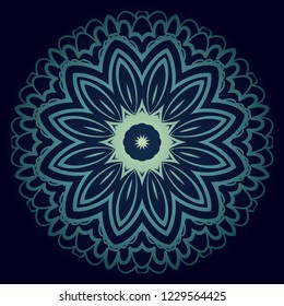 Ornamental circle pattern. Sacred oriental mandala. color floral ornament. Vector illustration. for coloring book, greeting card, invitation, tattoo. Anti-stress therapy pattern
