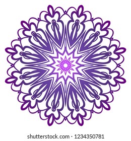 Ornamental circle pattern. Sacred oriental mandala. color floral ornament. Vector illustration. for coloring book, greeting card, invitation, tattoo. Anti-stress therapy pattern