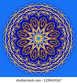 Ornamental circle pattern. Sacred oriental mandala. color floral ornament. Vector illustration. for coloring book, greeting card, invitation, tattoo. Anti-stress therapy pattern