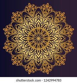 Ornamental circle pattern. Sacred oriental mandala. color floral ornament. Vector illustration. for coloring book, greeting card, invitation, tattoo. Anti-stress therapy pattern